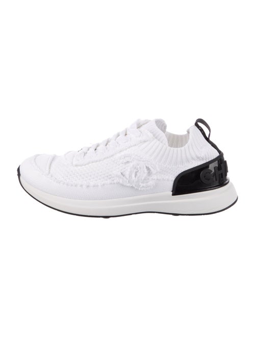 Chanel Interlocking CC Logo Raw-Edge Trim Sneakers
