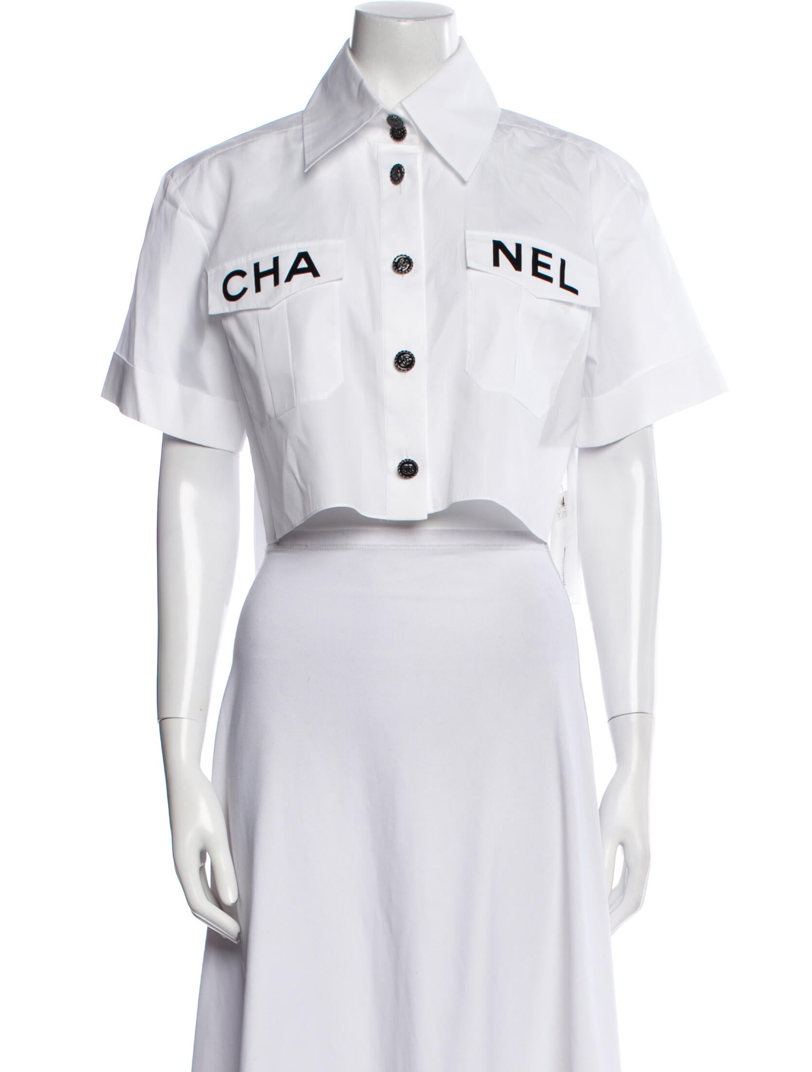 Chanel 2019 Graphic Print Crop Top