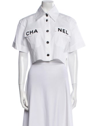 Chanel 2019 Graphic Print Crop Top