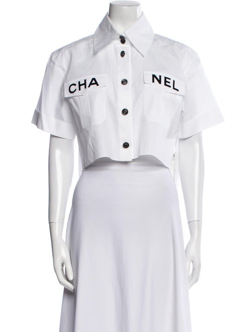 Chanel 2019 Graphic Print Crop Top