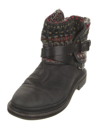 Chanel Interlocking CC Logo Leather Rain Boots