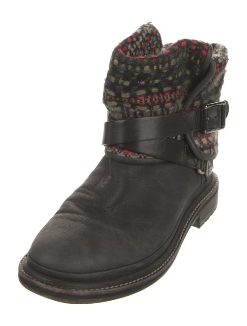 Chanel Interlocking CC Logo Leather Rain Boots