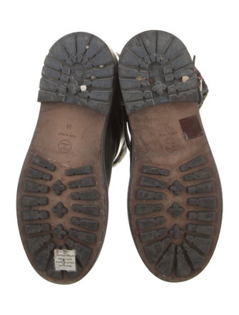 Chanel Interlocking CC Logo Leather Rain Boots