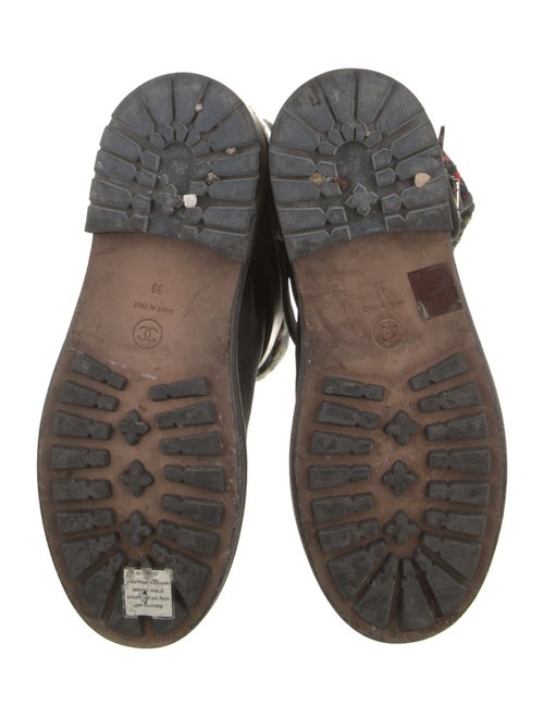 Chanel Interlocking CC Logo Leather Rain Boots