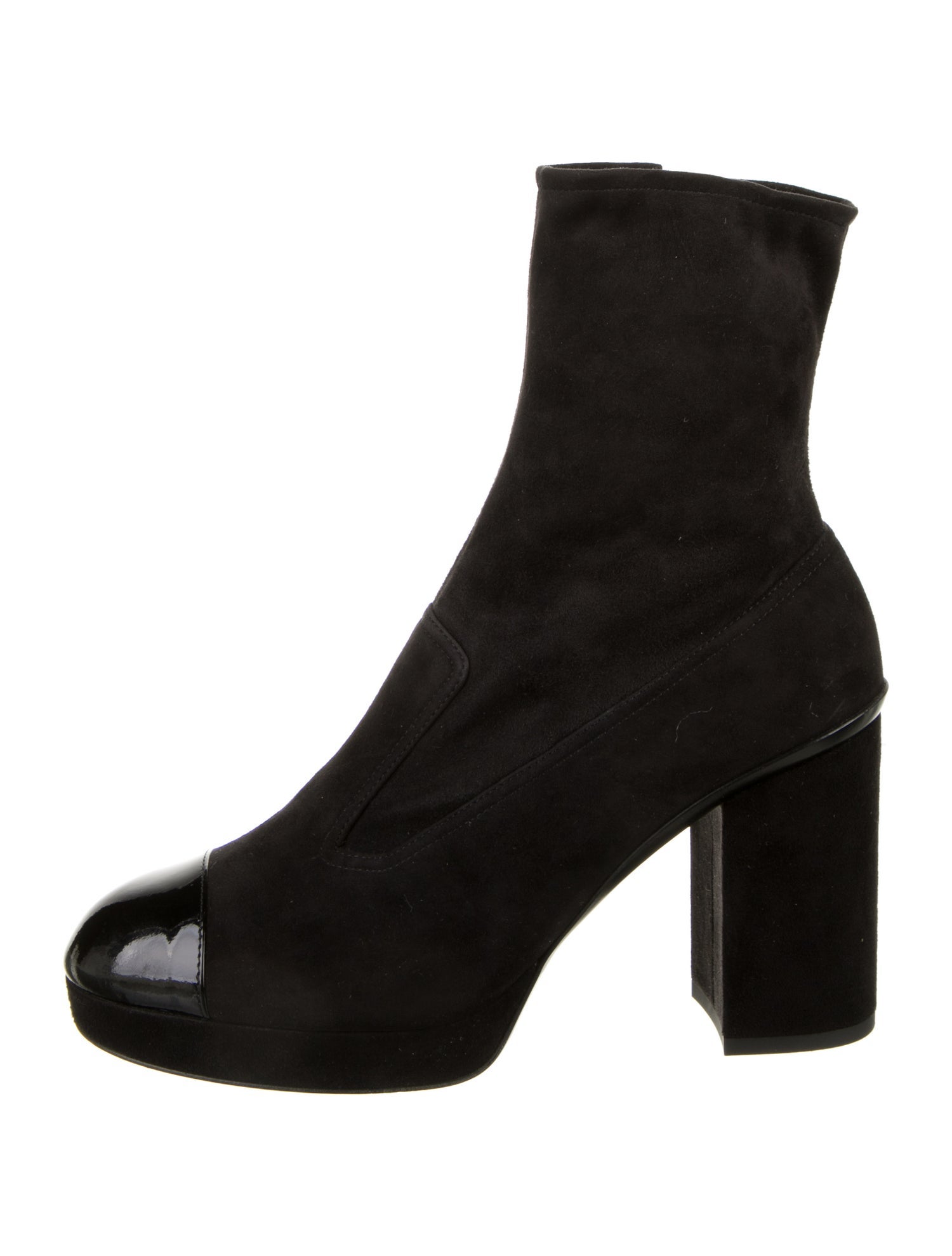 Chanel Interlocking CC Logo Suede Boots