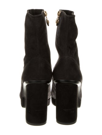 Chanel Interlocking CC Logo Suede Boots