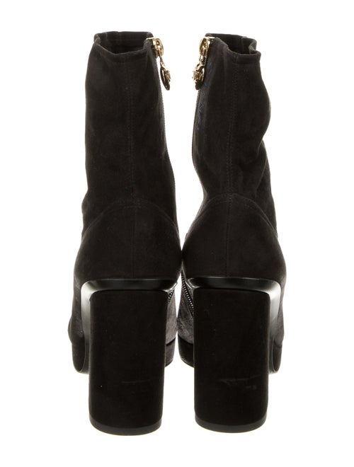 Chanel Interlocking CC Logo Suede Boots