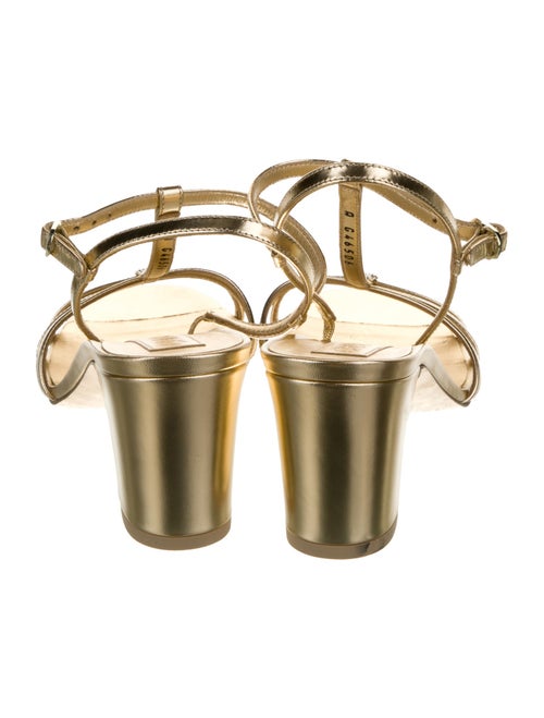 Chanel Interlocking CC Logo Leather T-Strap Sandals