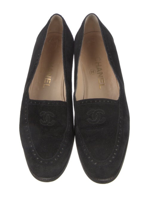 Chanel Interlocking CC Logo Suede Loafers