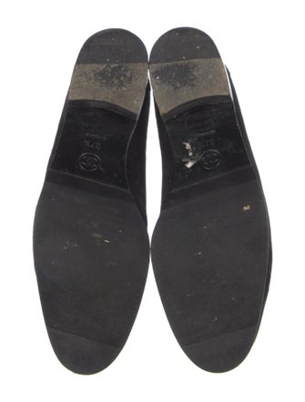 Chanel Interlocking CC Logo Suede Loafers