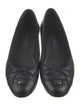 Chanel Interlocking CC Logo Leather Ballet Flats