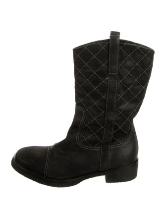 Chanel 2005 Interlocking CC Logo Moto Boots
