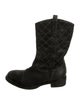 Chanel 2005 Interlocking CC Logo Moto Boots