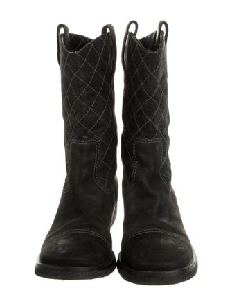 Chanel 2005 Interlocking CC Logo Moto Boots