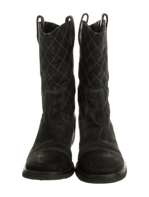 Chanel 2005 Interlocking CC Logo Moto Boots