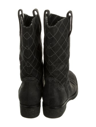 Chanel 2005 Interlocking CC Logo Moto Boots