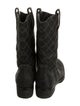 Chanel 2005 Interlocking CC Logo Moto Boots