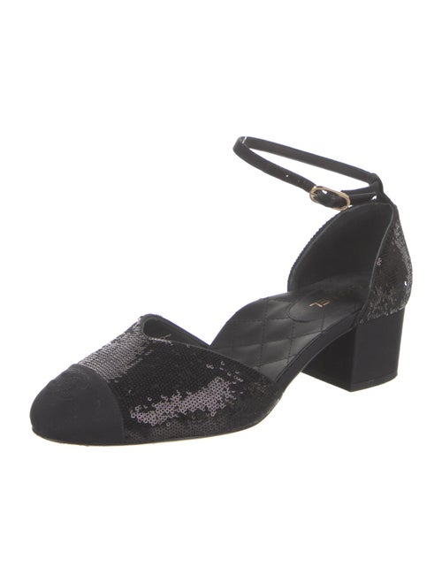 Chanel Interlocking CC Logo Sequins D'Orsay Pumps