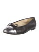Chanel Interlocking CC Logo Leather Ballet Flats