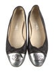Chanel Interlocking CC Logo Leather Ballet Flats