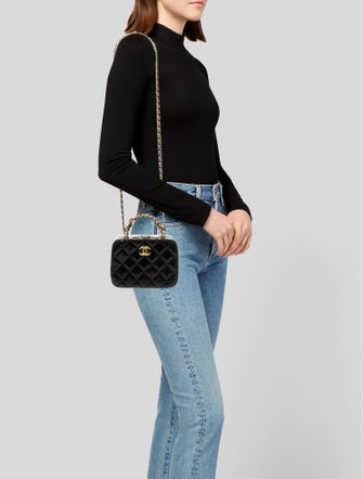 Chanel Patent Quilted Vanity Case