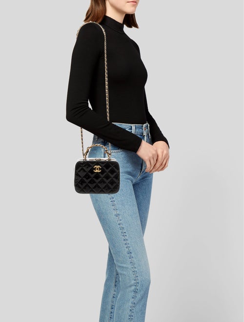 Chanel Patent Quilted Vanity Case