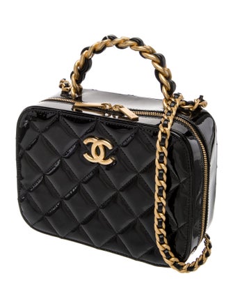 Chanel Patent Quilted Vanity Case