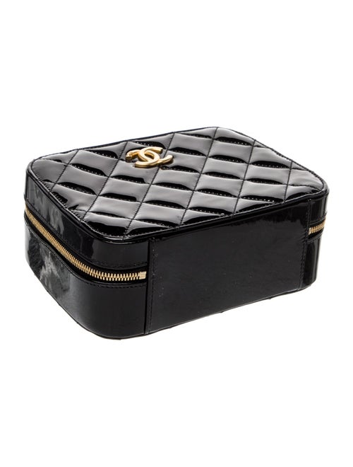 Chanel Patent Quilted Vanity Case