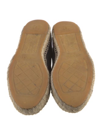 Chanel Interlocking CC Logo Leather Espadrilles