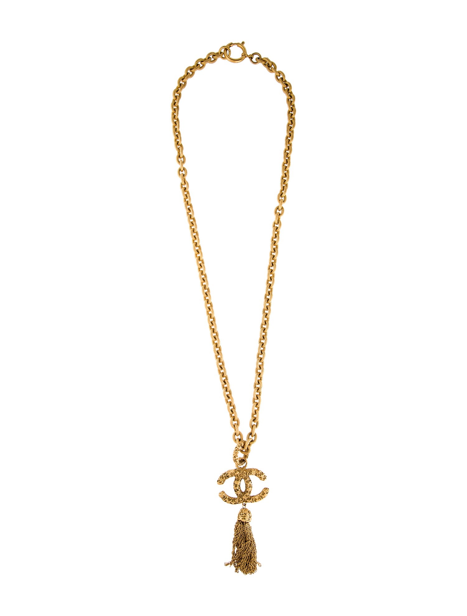 Chanel Vintage CC Tassel Pendant Necklace