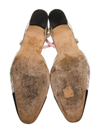 Chanel Interlocking CC Logo Grosgrain Trim Slingback Pumps