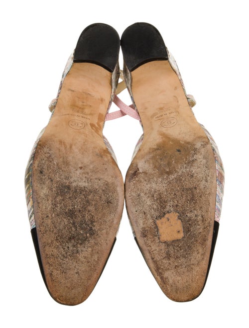 Chanel Interlocking CC Logo Grosgrain Trim Slingback Pumps