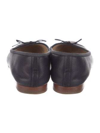 Chanel Interlocking CC Logo Leather Ballet Flats