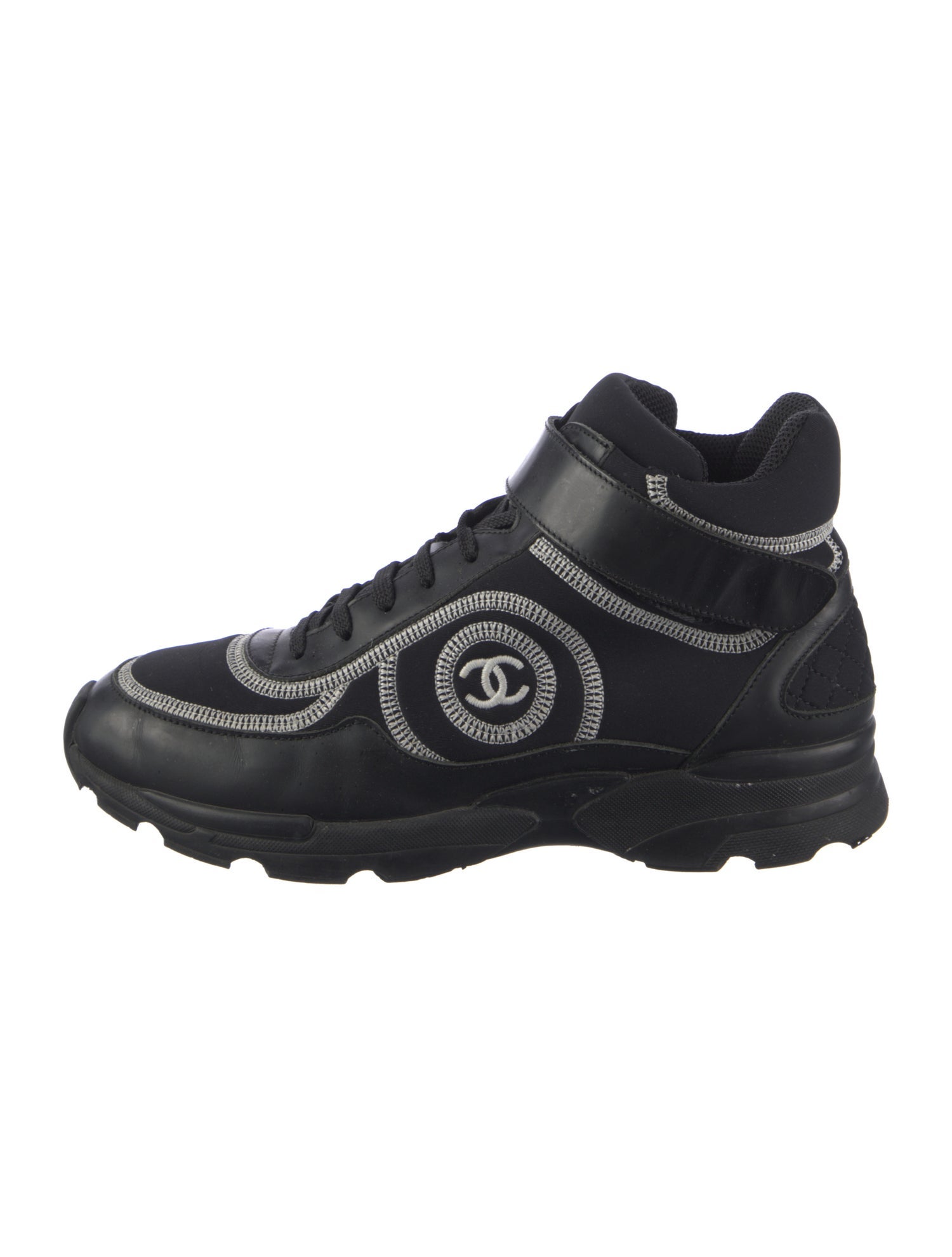 Chanel Interlocking CC Logo Neoprene Sneakers