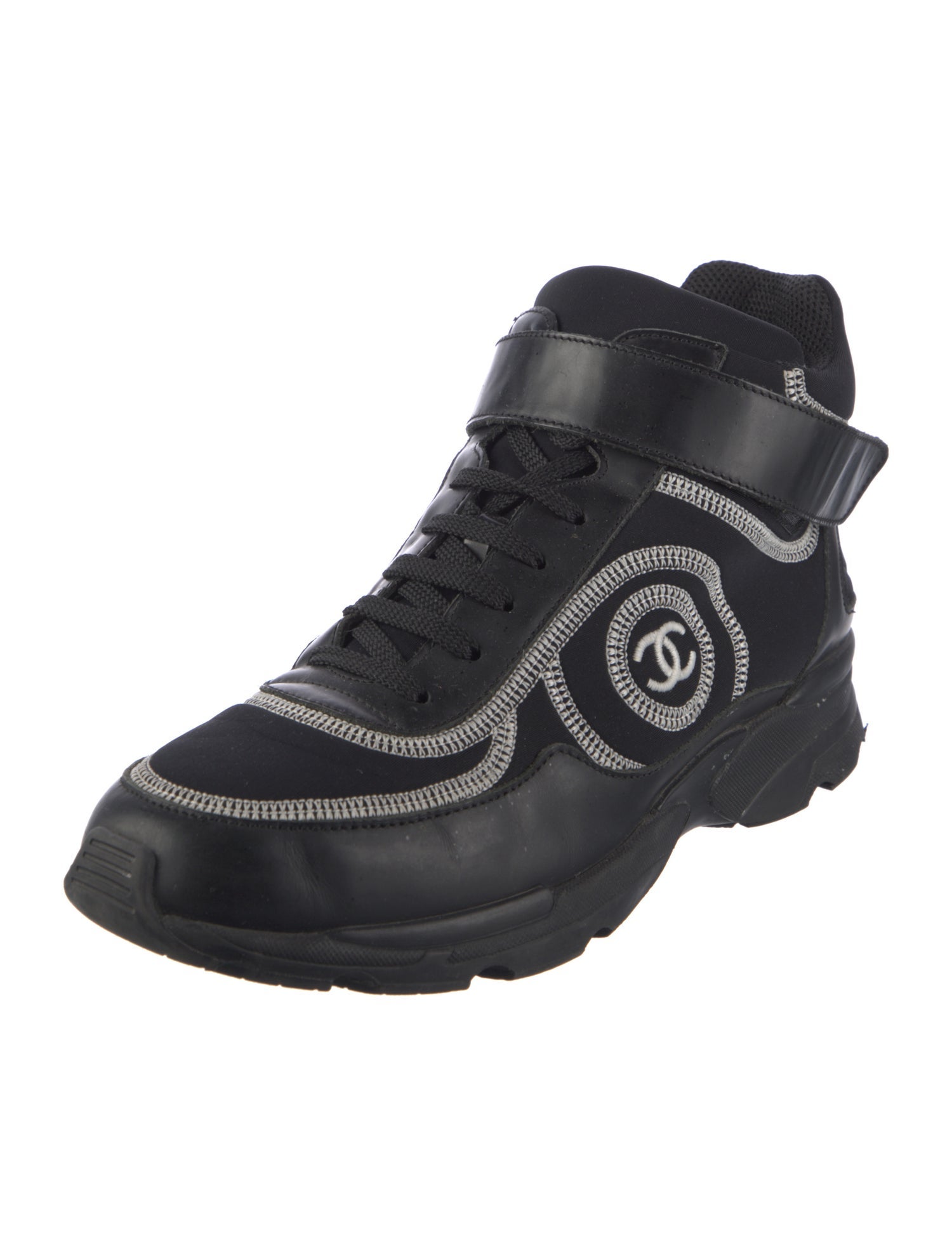 Chanel Interlocking CC Logo Neoprene Sneakers