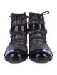 Chanel Interlocking CC Logo Leather Combat Boots