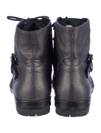 Chanel Interlocking CC Logo Leather Combat Boots