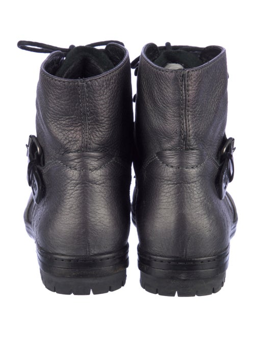Chanel Interlocking CC Logo Leather Combat Boots