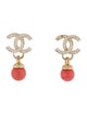 Chanel 2022 Resin & Stras CC Drop Earrings