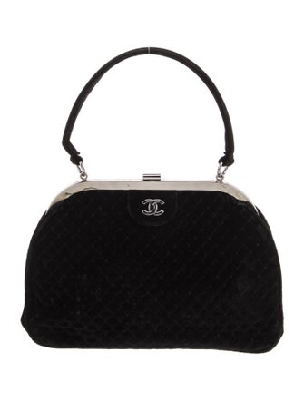 Chanel Quilted Velvet CC Frame Bag
