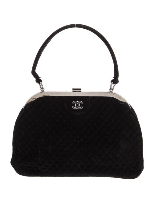 Chanel Quilted Velvet CC Frame Bag