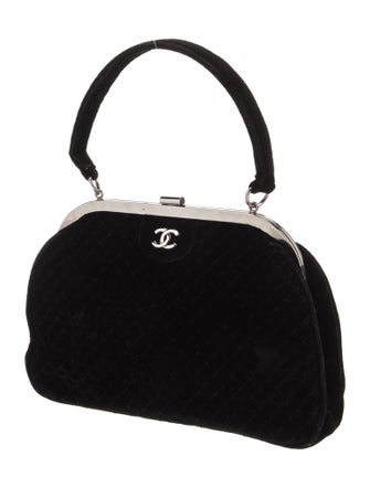 Chanel Quilted Velvet CC Frame Bag
