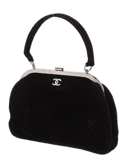 Chanel Quilted Velvet CC Frame Bag