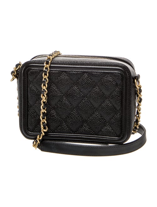 Chanel Mini Filigree Vanity Clutch w/ Chain