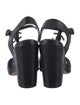 Chanel Interlocking CC Logo Leather T-Strap Sandals