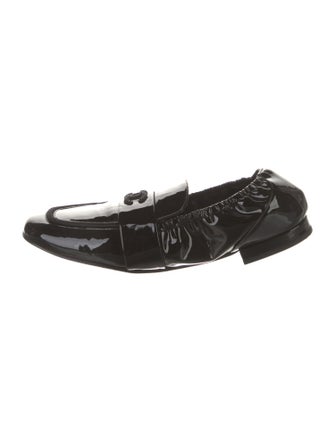 Chanel Interlocking CC Logo Patent Leather Loafers