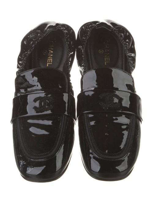 Chanel Interlocking CC Logo Patent Leather Loafers