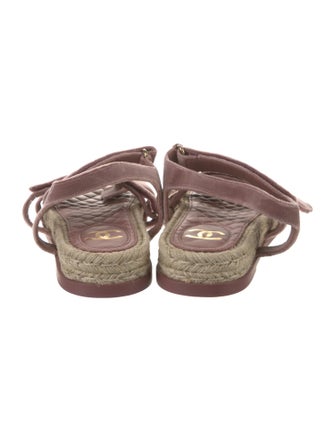 Chanel Interlocking CC Logo Velvet Espadrilles