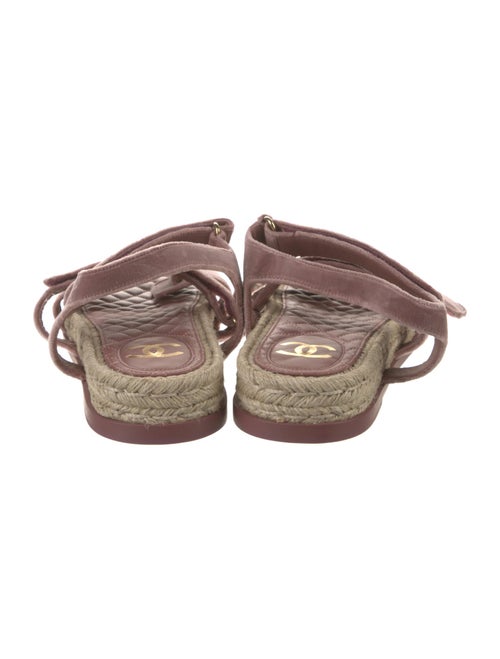 Chanel Interlocking CC Logo Velvet Espadrilles