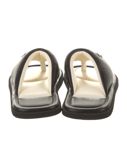 Chanel Interlocking CC Logo Leather Slides